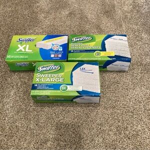 LOT 3 Swiffer Dry Sweeping Cloth Refills XL Unscented Heavy Duty White 48 total